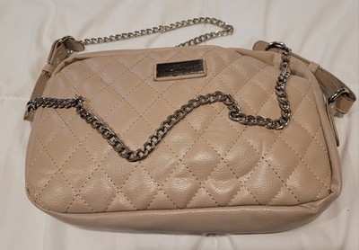 Bella Russo Women's Crossbody Handbag Purse. Tan Quilted Poly Outer. NWOT