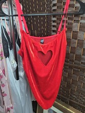 Dreamgirl Red Heart Cutout Teddy Bodysuit, Ad...