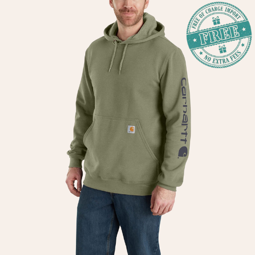 Carhartt Men's Carhartt Loose Fit Midweight Logo Sleeve Graphic Sweatshirt,Olive