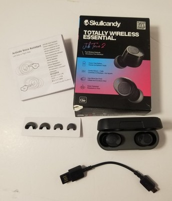 Skullcandy Jib True 2 Wireless Earbuds, Charging Case, Black Tested