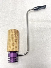 Unsmoked H. WIEBE RADIATOR PIPE - Full Bent  w Purple Base, Rustic Corn Cob Bowl