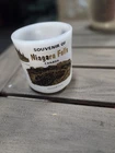 Vtg Glasbake Mug Cup White Milk Glass Gold Black Souvenir Niagara Falls Canada