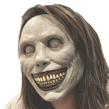 Horror Scary Exorcist Face Mask Demon Smile for Halloween Cosplay Party 2pcs