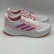 Adidas Runfalcon 5 J Shoes Kids Size 7 White Pink Running JP9396