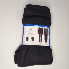 Tuff Athletics 2-Pack Fleece Leggings Girls, Black Large 14-16