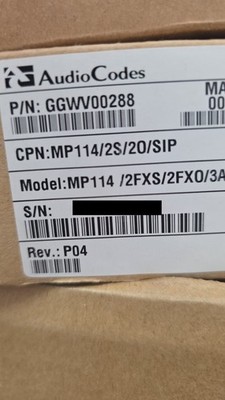 Audiocodes MediaPack 114 Analog VoIP Gateway, 4 FXS, SIP Package