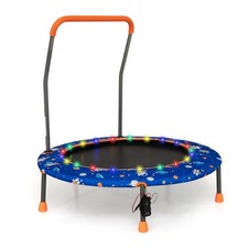 Trampoline pour Enfants Ø92CM Lumineux avec Poignée Amovible Charge 25KG pour S