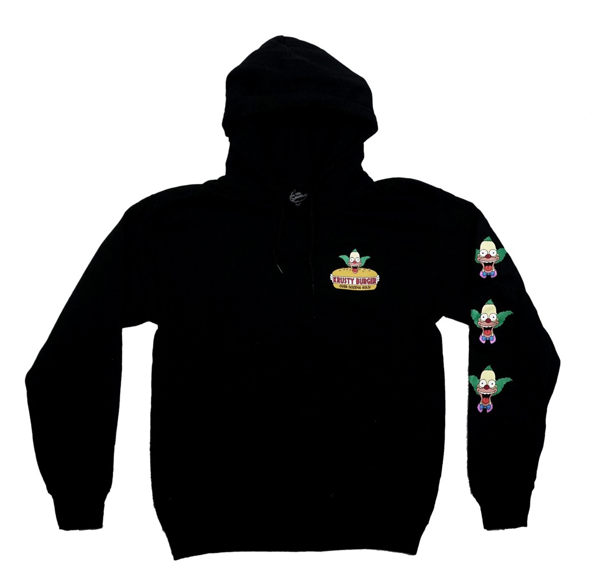 The Simpsons Mens Pullover Hoodie - Krusty Burger Lapel and Large