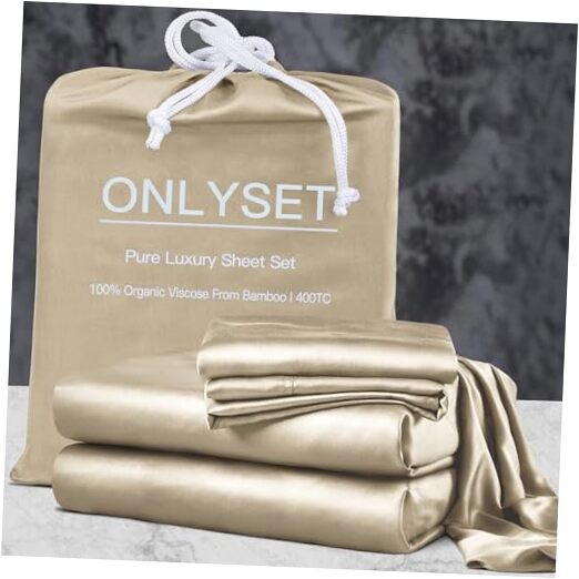 18-24 Inch Extra Deep Pocket Size Sheets Set, 100% Viscose Derived Queen Taupe