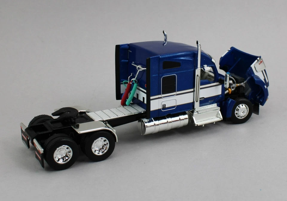 DCP 1:64 *BLUE & WHITE* Kenworth W990 76" Mid-Roof Sleeper Semi Truck *NEW* - Image 3 of 3