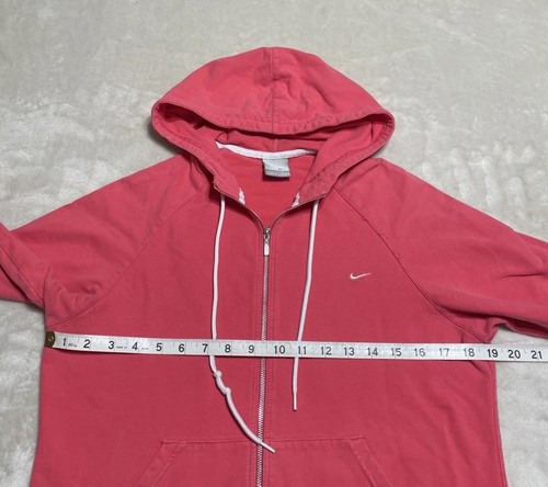 Vintage Nike Hoodie Girls Large Pink Full Zip Embroidered Logo Sweatshirt Y2K - Picture 6 of 9