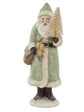 New Best RAZ Imports Glittered Resin Santa Figure Green Free Shipping