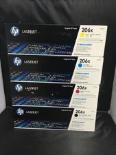 Genuine HP 206X High Yield Toner Cartridges (BLACK,CYAN, MAGENTA & YELLOW) NEW