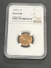 1945 S Lincoln Wheat Cent - MS 66 RB - NGC