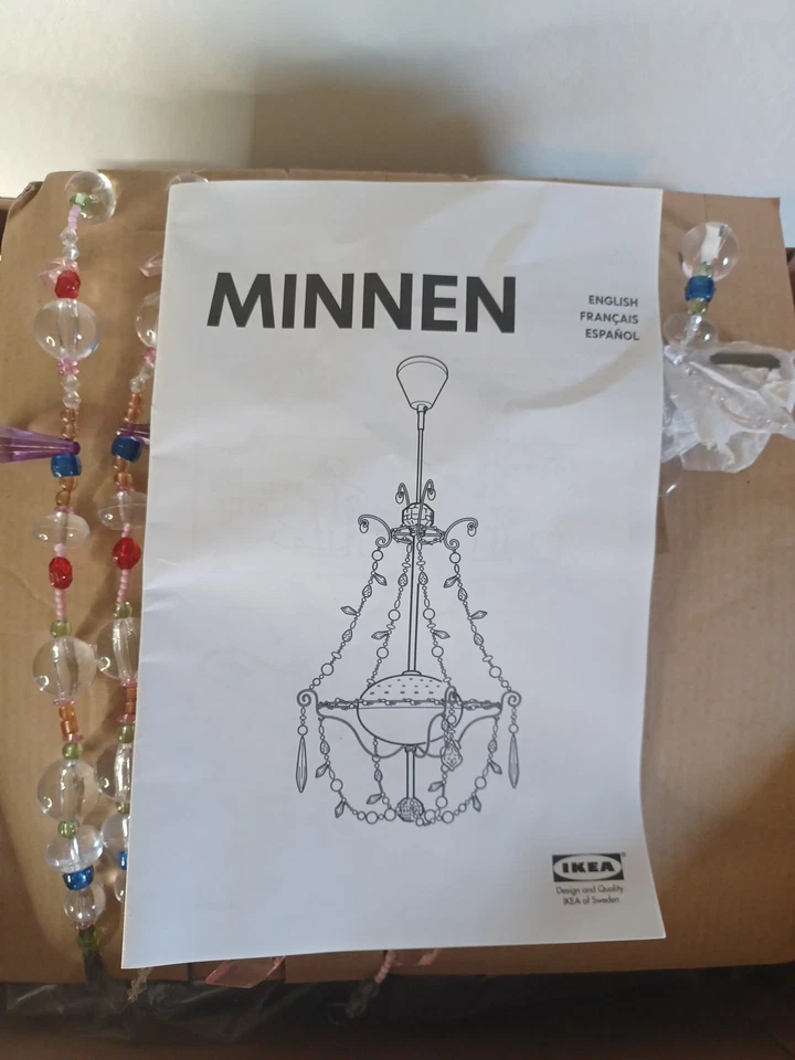 LUMINARIA IKEA Descatalogada Minnen Rosa Azul Blanco Cuentas. Nuevo en caja.   Foto 4 de 4