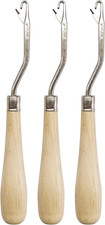 HSYMQ Latch Hook Tools, 3Pack Wooden Bent Latch Hooks