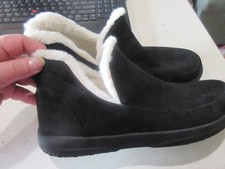 Vionic Sinclair black suede Orthotic Slipper Boots Women's Size 8 slip on