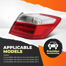 Passenger Side Tail Light For 2013-2015 Accord Sedan EXL/Tour LED Outer Side