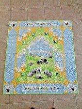 HANDMADE BABY GIRL BOY QUILT CRIB BLANKET LAMBS SHEEP