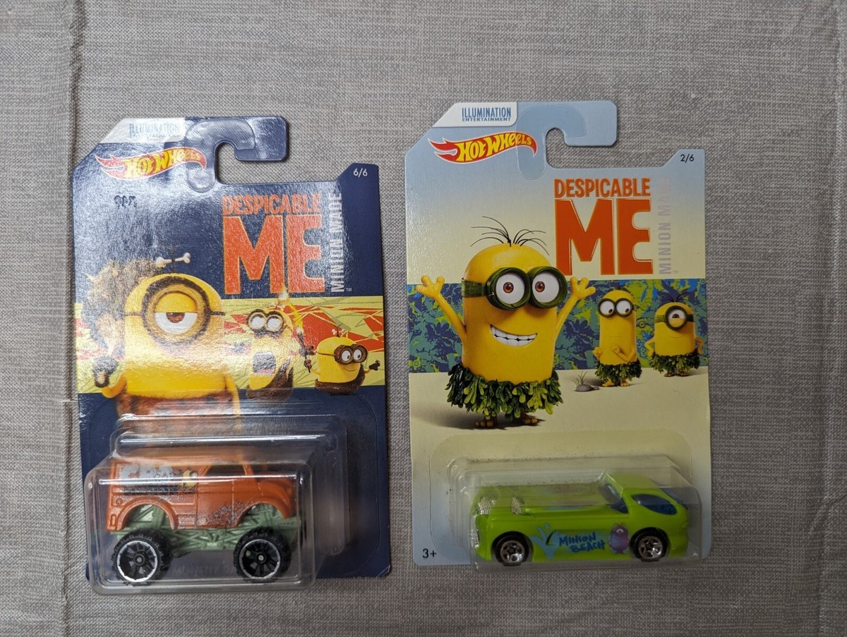 Hot Wheels Despicable Me Minion Made 2/6 6/6 Lot Of 2 Cars Monster