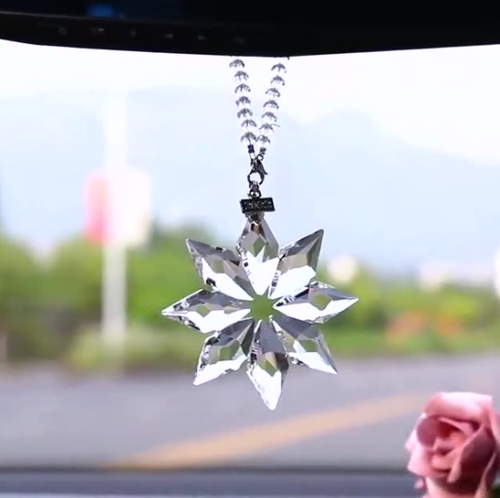 8CM Octagonal Snowflake Crystal Glass Hanging Xmas Decor Suncatcher Pendant - Bild 6 von 18