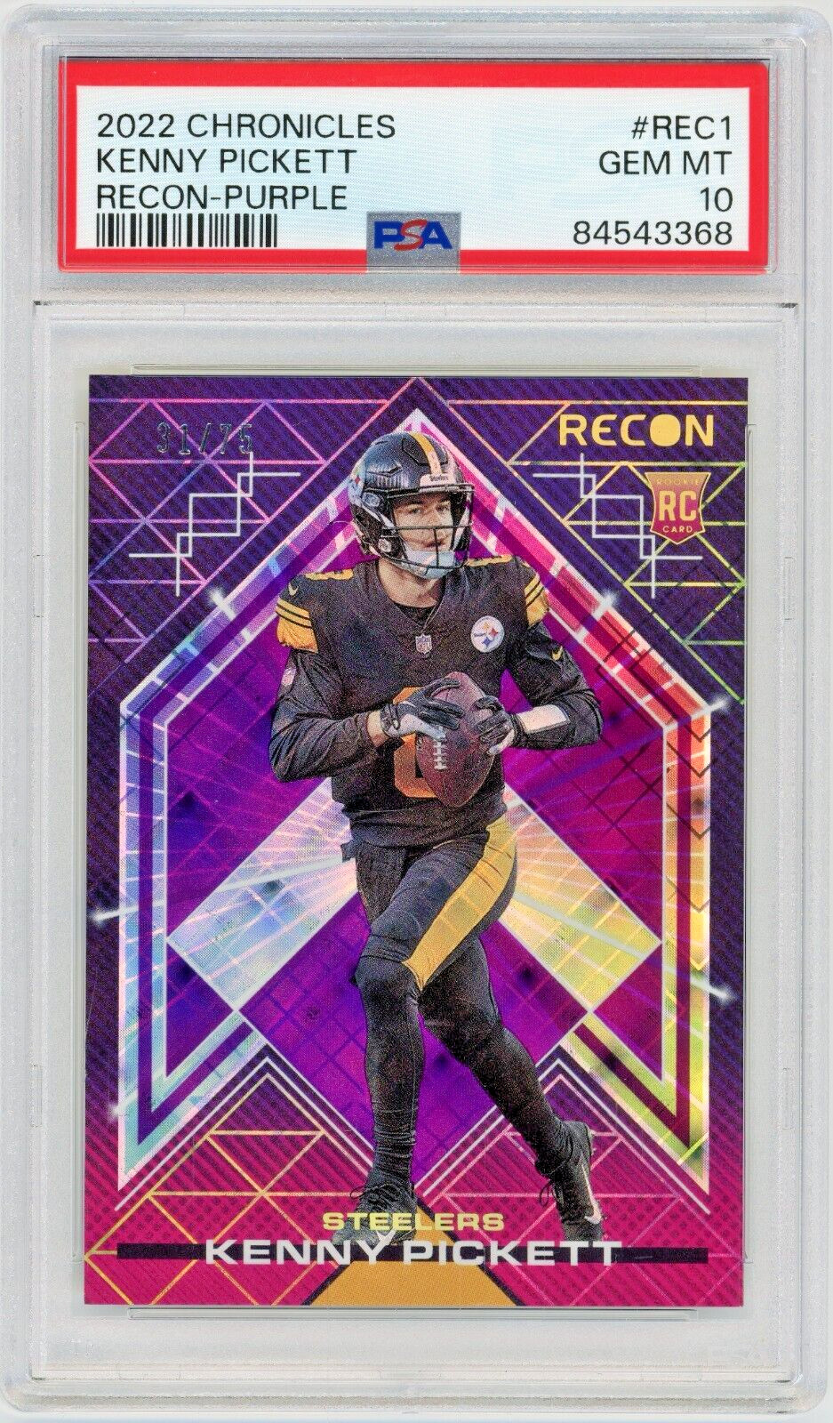 Kenny Pickett Panini Chronicles Recon #REC1 Purple