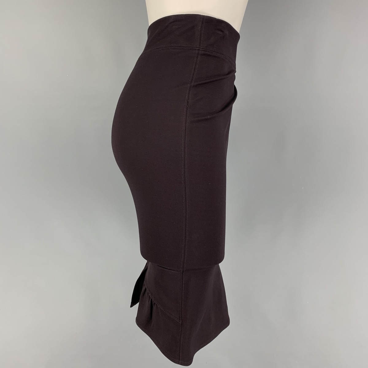 GUCCI Size M Eggplant Viscose Blend Fitted Skirt | eBay