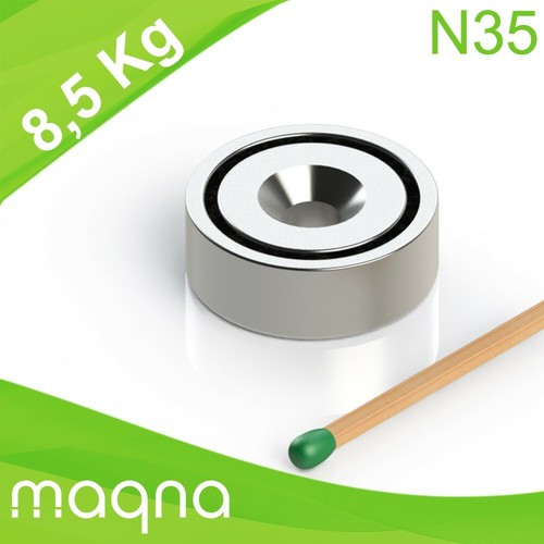 Topfmagnet Aus Ferrit, 60 Mm, Mit Bohrung Und Senkung