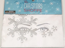 THE CHRISTMAS SHOPPE Adhesive Face Decal - SNOWFLAKES - 1 pair