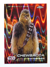 2024 Topps Chrome Star Wars Chewbacca Red Raywave Refractor Card 107 SP