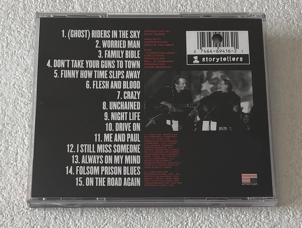 JOHNNY CASH / WILLIE NELSON ~ VH1 STORYTELLERS ~ 1998 US 15-TRACK CD ALBUM — 第 4/4 张图片