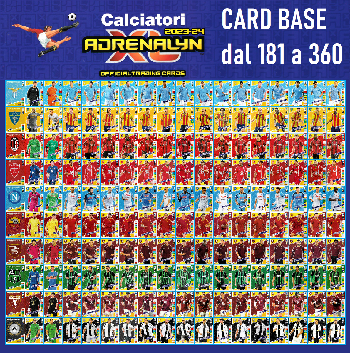 CALCIATORI ADRENALYN 2023-24 2023/24 CARD BASE dal 181 a 360
