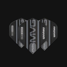 Winmau MvG Prism Alpha Dart Flights - No2 Standard - Black Grey