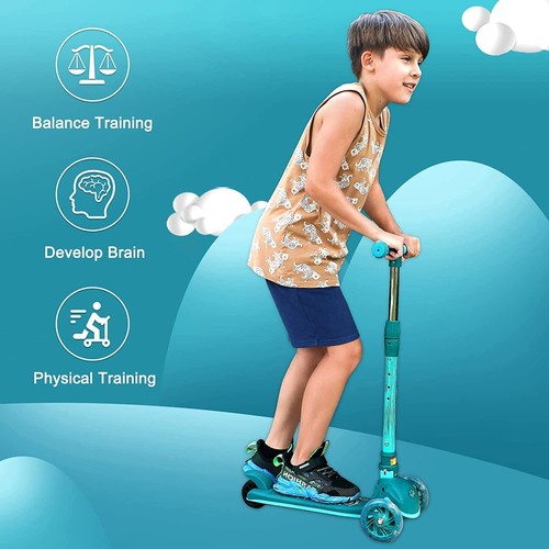 Kids Scooter 3 Wheel Adjustable Height T-bar Glider For Toddler Kids Aged 3-10 - 第 8/9 張圖片
