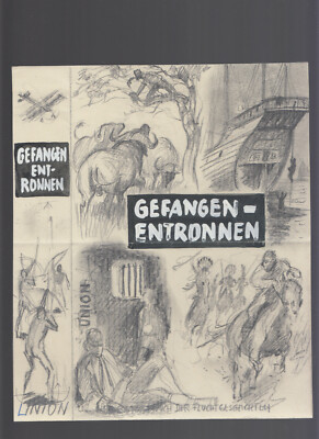 Original drawing Wilhelm own cover picture SU captured-escape 1959 Union