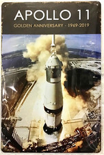 TIN SIGN new 8x12 Apollo 11 rocket ship moon landing NASA astronaut space (B32)