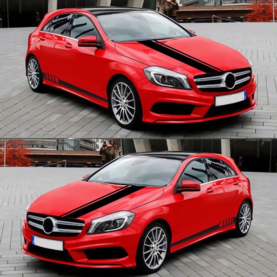 5 Pcs Car Body Racing Vinyl Graphics Side Door Hood Mirror Long