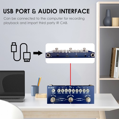 Bass Multi Effects Pedal with IR Loading 9 AMP Models Delay Reverb Chorus P7A4 - Picture 11 of 12