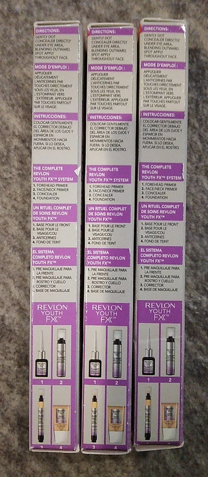  BREVLON YOUTH FX RELLENO + CORRECTOR DESENFOQUE 01 FAIR ~ NUEVO ~ Paquete de 3 Foto 3 de 4