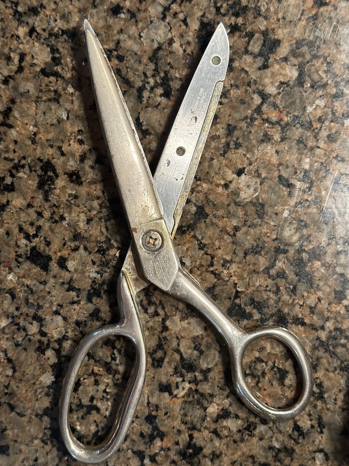 Vintage Radiant Golden Age Sheffield Of England Scissors With Leather Sheath