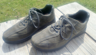 Hotter Lance Comfort Concept Mens Green Leather Walking Shoes Size 9.5 us