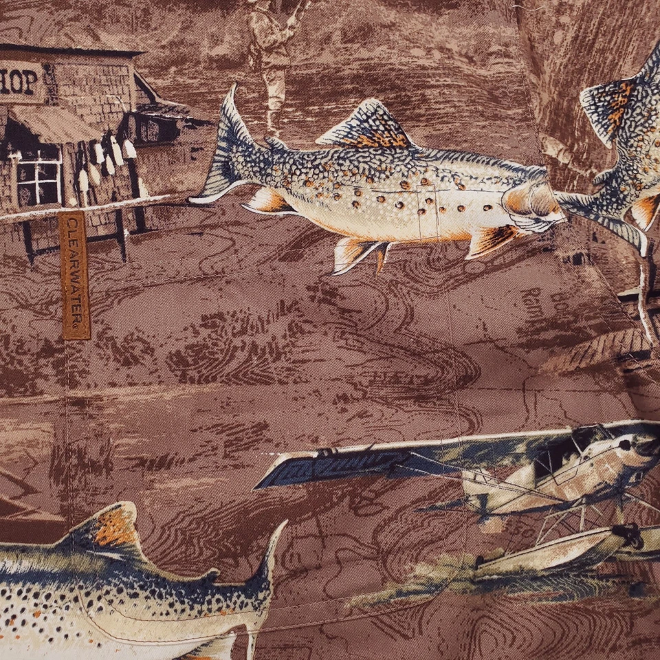 Camisa Clearwater Para Hombres Mediana Marrón Trucha Pesca con Mosca Todo Exterior Campamento Cabina Foto 4 de 4