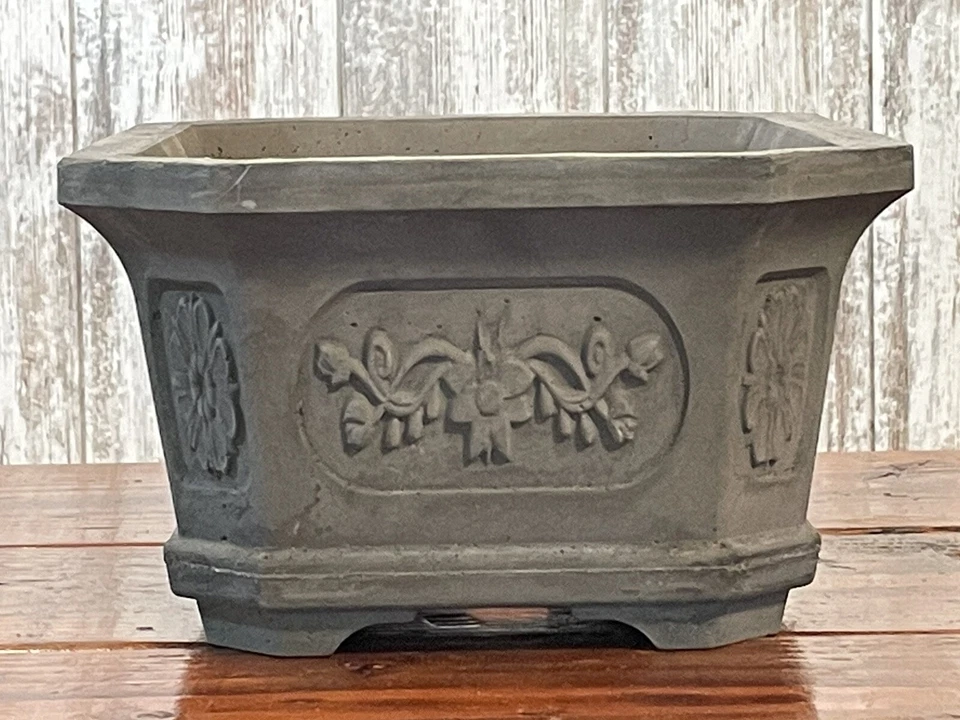 Bonsai de hormigón rectangular grande 13,75” X 10” X 5,5” color “carbón” Foto 4 de 4