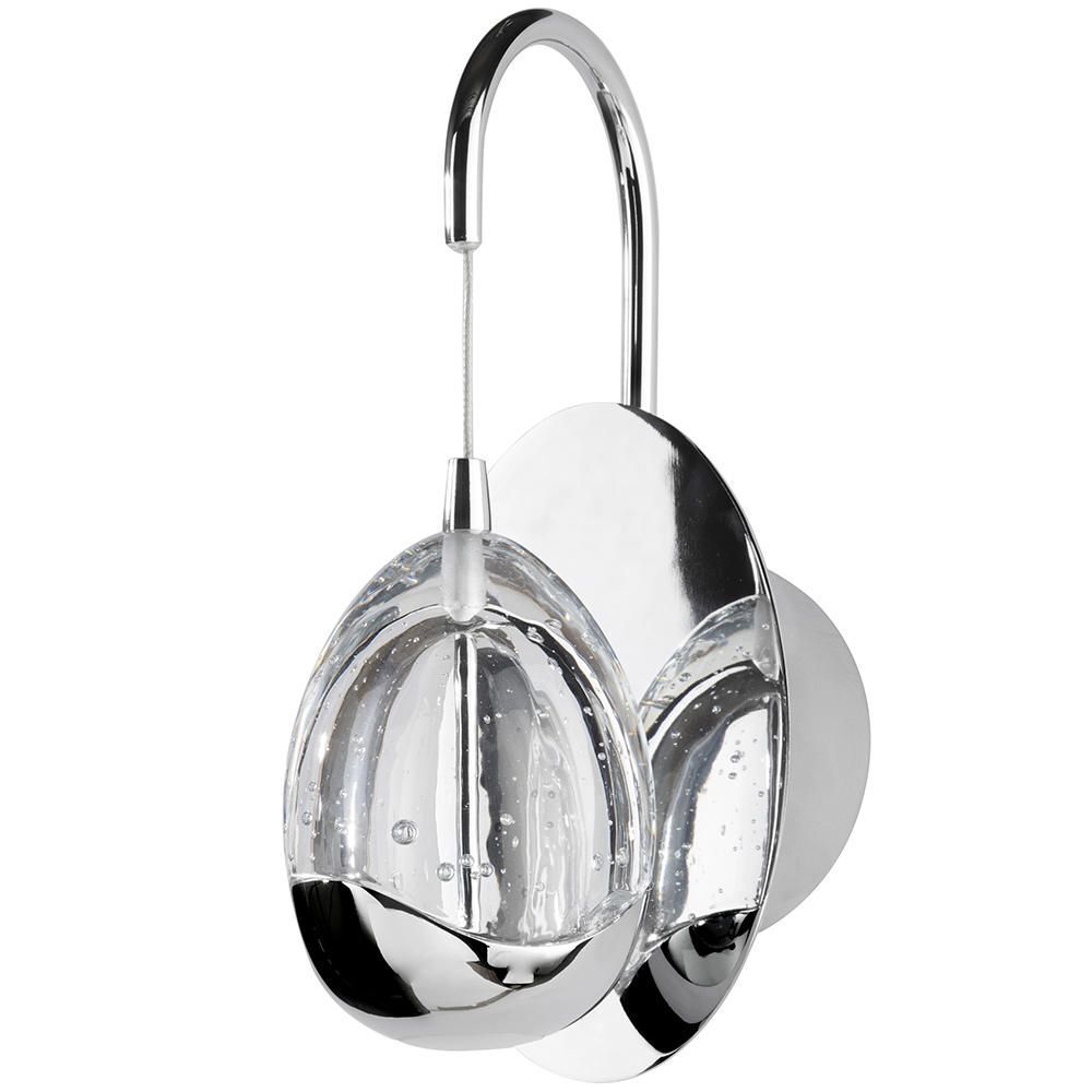 Visconte Bulla Wall Light LED With Bubble Injected Shade - Polished Chrome