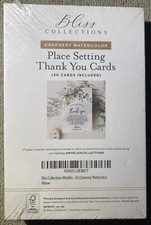 Bliss Collections Greenery Watercolor Wedding Place Setting Thank You Cards 50