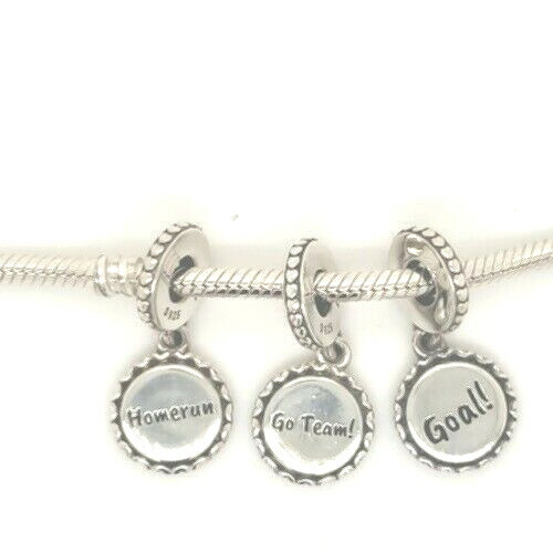 Pandora 925 Cheerleader Baseball Hockey 792018 dangle slide Charm NEW