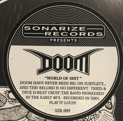 Doom - World Of Shit LP 2022 Sonarize Records – SZR-009 [Sealed