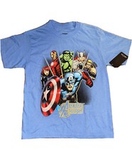 Marvel Universe Avengers Assemble Youth Blue Top Cotton Tee Shirt New boys