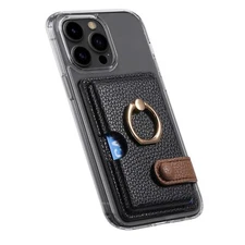 Leather Wallet Stick On Phone Case Credit Card Holder for Back of Phone Cases
