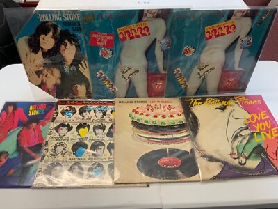 Rolling Stones Vinyl LP Lot of 7 Let It Bleed, Some Girls, Under Cover Love Live